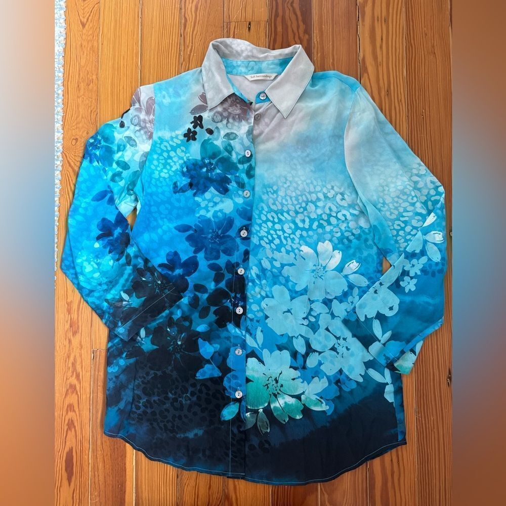 NWT Soft Surroundings Silk Blouse - Picture 2 of 7